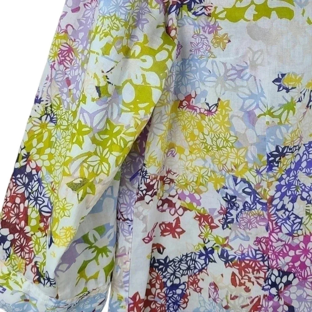 COLDWATER Creek floral button down blouse - Picture 3 of 7